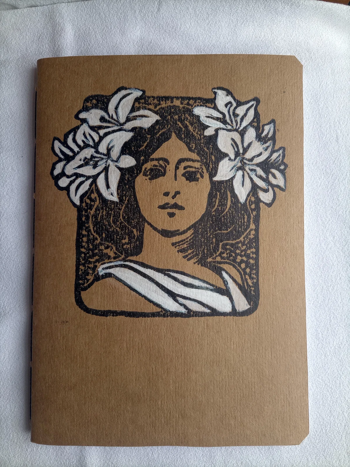 Cuaderno con xilografía, interior liso A5